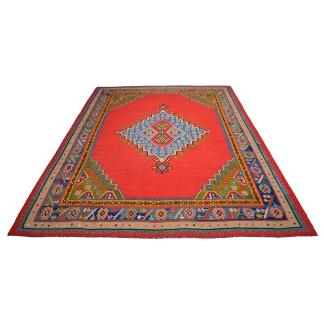 1930s Antique Oushak Rug Turkish Hand Woven Oversized Area Rug - 9′10″ × 12′10″ For Sale - Image 6 of 18