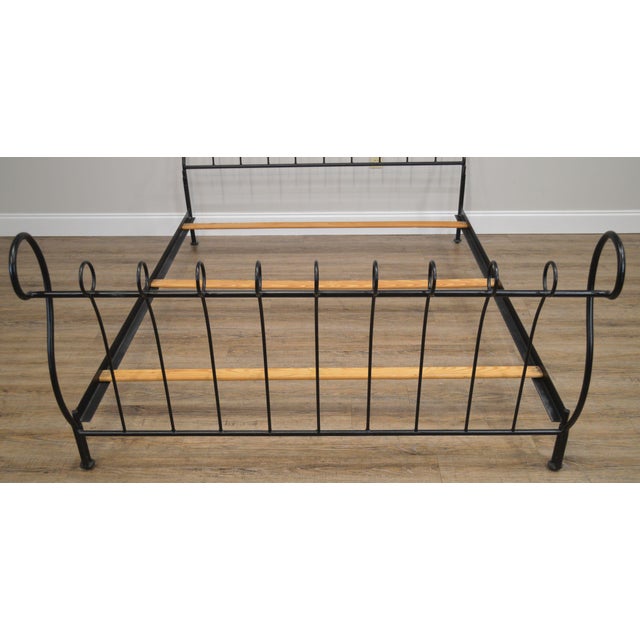 Black Wrought Iron Queen Size Sleigh Bed Chairish