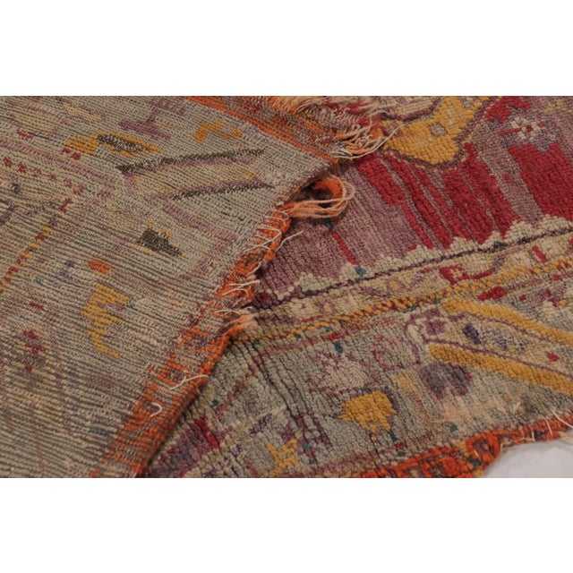 Purple Antique Ghiordes Tapestry in Bold Ruby and Sapphire Tribal Medallions - Rug & Kilim For Sale - Image 8 of 8