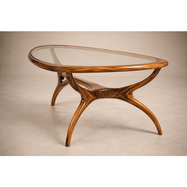 1950s Large “Egg” Coffee Table in Caviúna Wood & Glass by Giuseppe Scapinelli, Brazil, 1950s For Sale - Image 5 of 18
