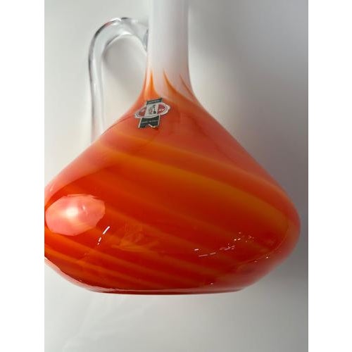 Opal Glass Vase with Flame Pattern by Vetreria Artigiana Sanminiatello For Sale - Image 10 of 11