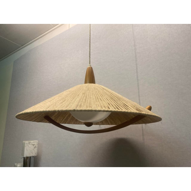 Acrylic Glass & Sisal Hanging Lamp from Temde, 1960s For Sale - Image 17 of 18
