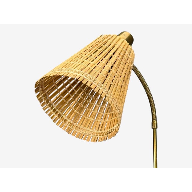 1960s Falkenbergs Belysning, Adjustable Floor Lamp, Brass, Bamboo, Sweden, 1960s For Sale - Image 5 of 13