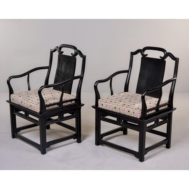 Black Vintage Century Furniture Chin Hua Collection Chinoiserie Arm Chairs - Pair For Sale - Image 8 of 13