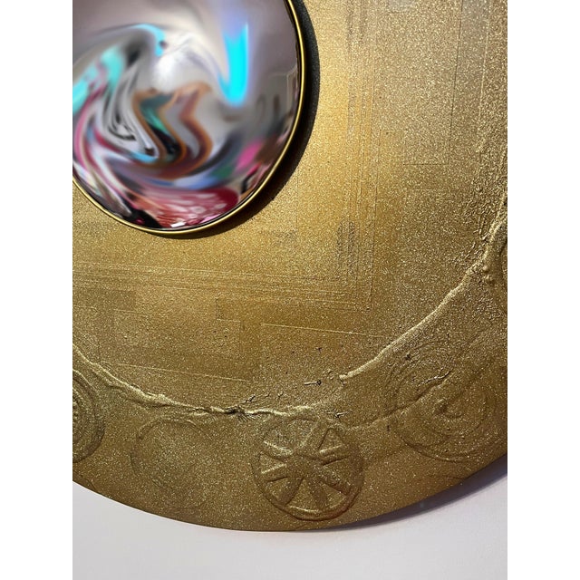 Golden Mandala With Mirror Eye For Sale In Baltimore - Image 6 of 9