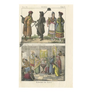 Russian Hatter and Chimney Sweep, 1842, Paper For Sale