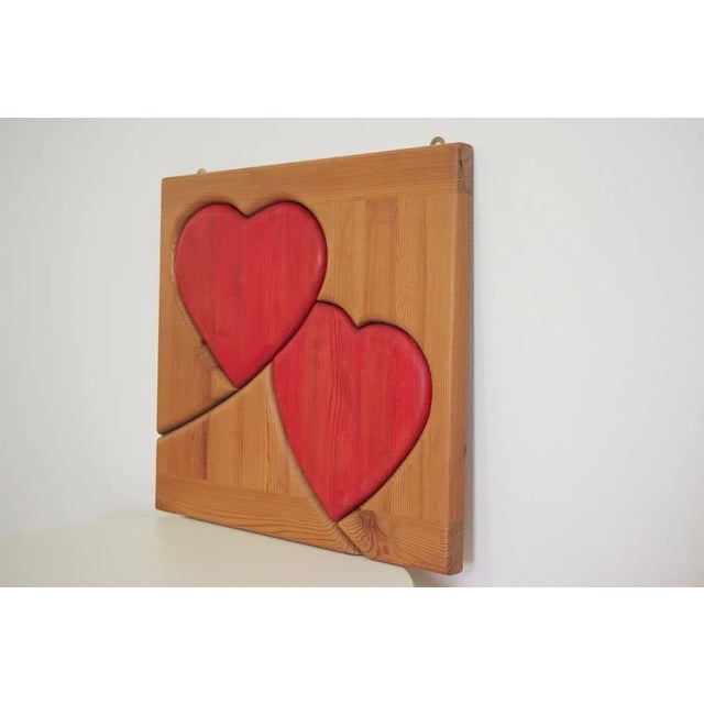 Handcrafted Painted Pinewood Panel, 1990s For Sale - Image 4 of 9