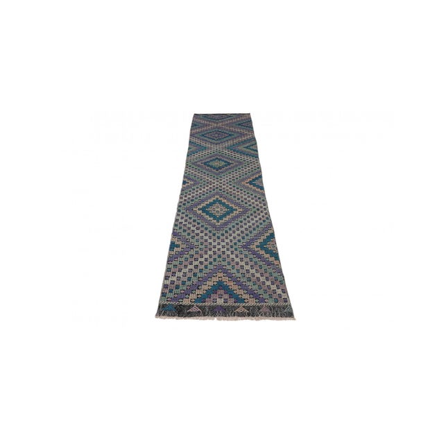 Handwoven vintage embroidered kilim rug from Denizli region of Turkey. Approximately 50-60 years old. In very good...