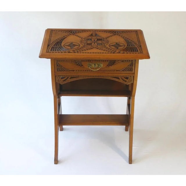 Antique Dutch Hand Carved Wooden Side Table For Sale - Image 4 of 9