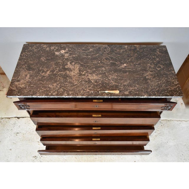 19th Century French Mahogany Chest of Drawers For Sale - Image 10 of 17