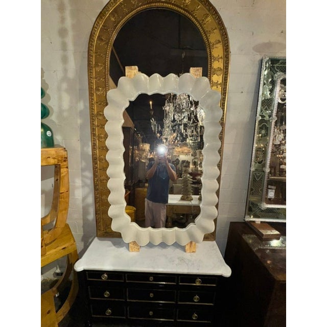Modern Murano Ivory Glass Wave Mirrors For Sale - Image 3 of 7
