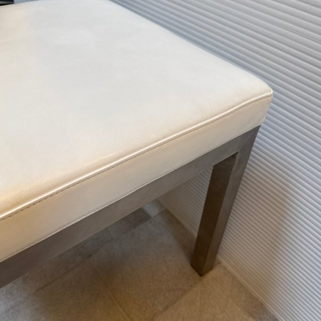 American Leather for Room & Board Parsons Leather Stool For Sale - Image 9 of 12