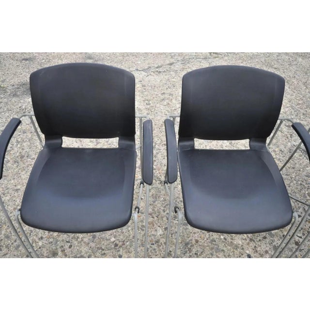 Haworth Zooey Chu Modern Stacking Waiting Room Office Dining Chairs - Set of 4 For Sale - Image 4 of 11