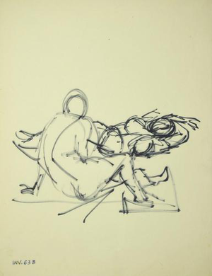Leo Guida, Figure, 20th Century, Marker Drawing on Paper