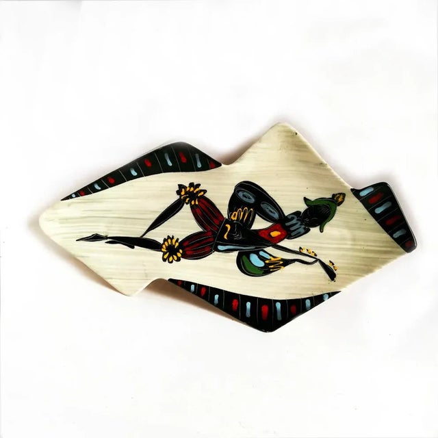 Decorative Plate by Giulianelli Augusto, 1950s, in Good conditions. Designed 1950 to 1959