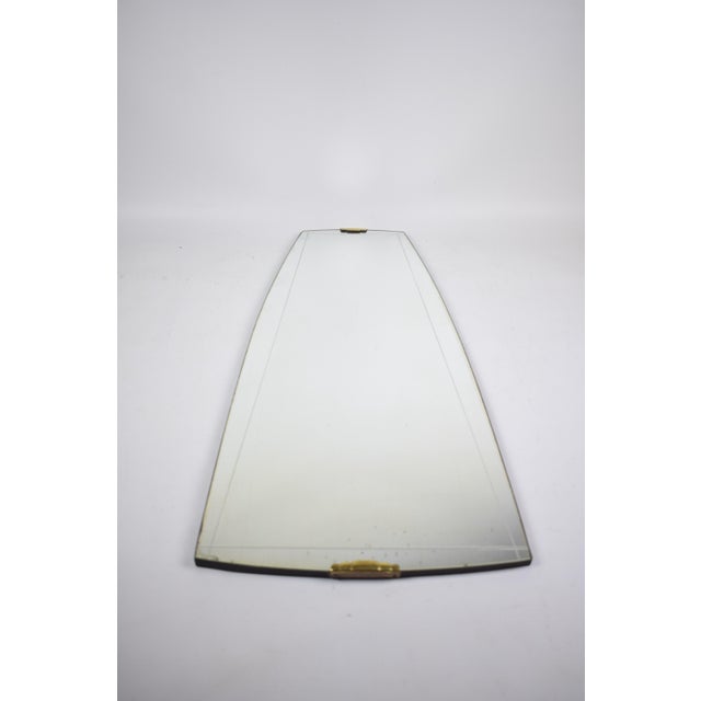 Metal Vintage Mirror with Brass Clasps, 1950s For Sale - Image 7 of 9