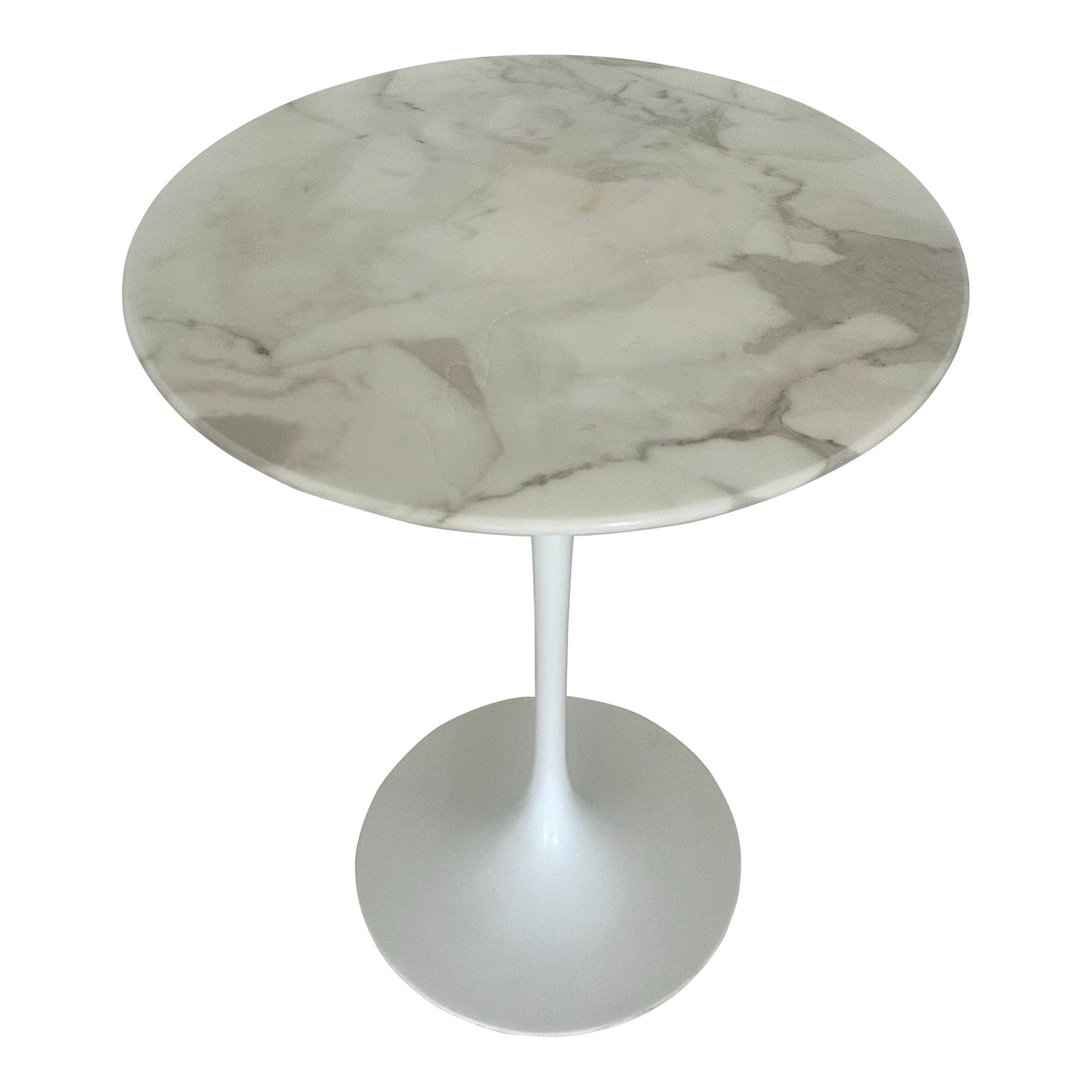 1970s Eero Saarinen Carrara Marble Tulip Side Table by Knoll Mid