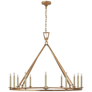 Chapman & Myers for Visual Comfort Signature Darlana Extra Large Single Ring Chandelier in Gilded Iron For Sale