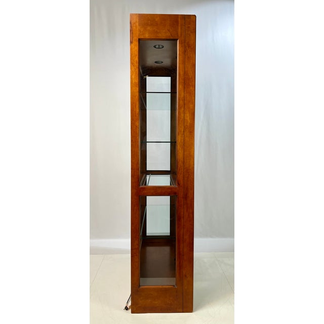 Late 20th Century Hickory White Lighted Glass Curio or Display Cabinet For Sale - Image 6 of 12