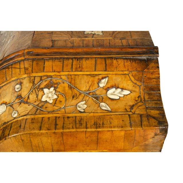 Italian Baroque Walnut and Bone Inlaid Writing Bureau / Chest For Sale - Image 10 of 13