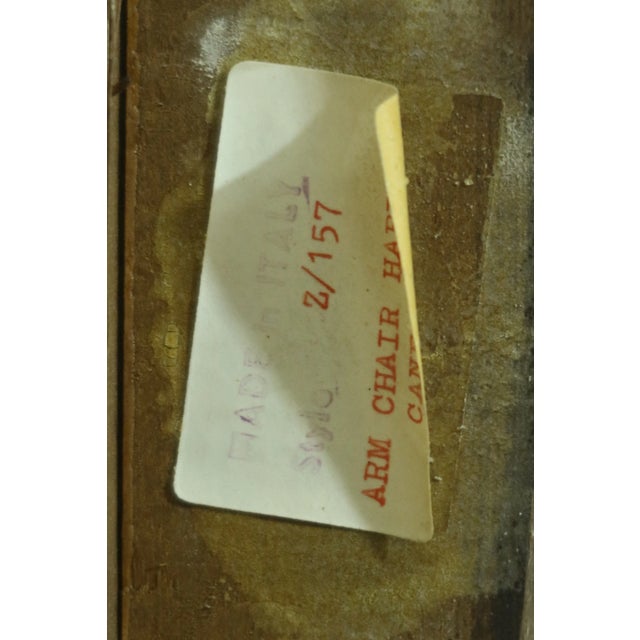 Pair Italian Walnut Cane Seat Armchairs For Sale - Image 12 of 13