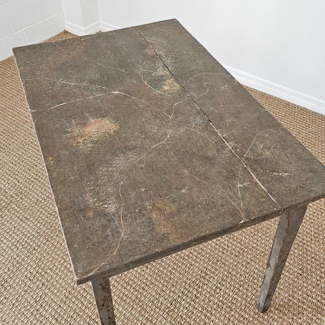 Antique Primitive Painted Pine Farm Table - Circa 1870 For Sale - Image 4 of 13