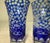 Vintage Elaborate Cut to Clear Crystal Glass Czech Cobalt Blue Shot Glasses - Set of 3 For Sale - Image 10 of 11