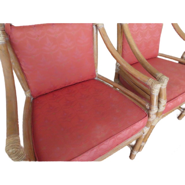 Vintage McGuire Card Table Dining Table & Four McGuire Bamboo Chairs For Sale - Image 9 of 14