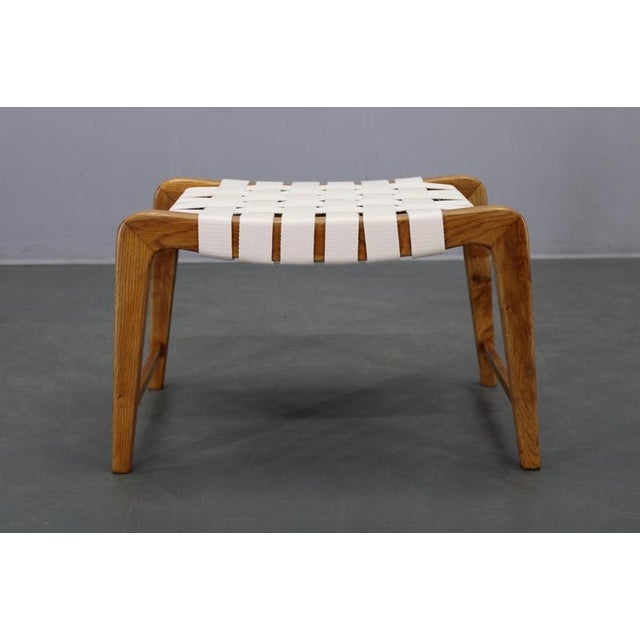 1950s Mid-Century Oak Stool from Jan Vaněk, Czechoslovakia, 1950s For Sale - Image 5 of 9