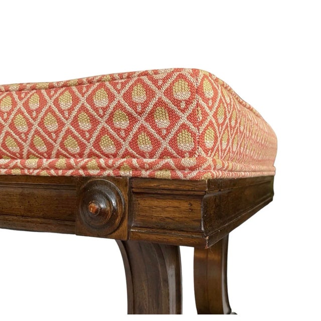 1960s 1960s Neoclassical Bench in Mahogany For Sale - Image 5 of 6