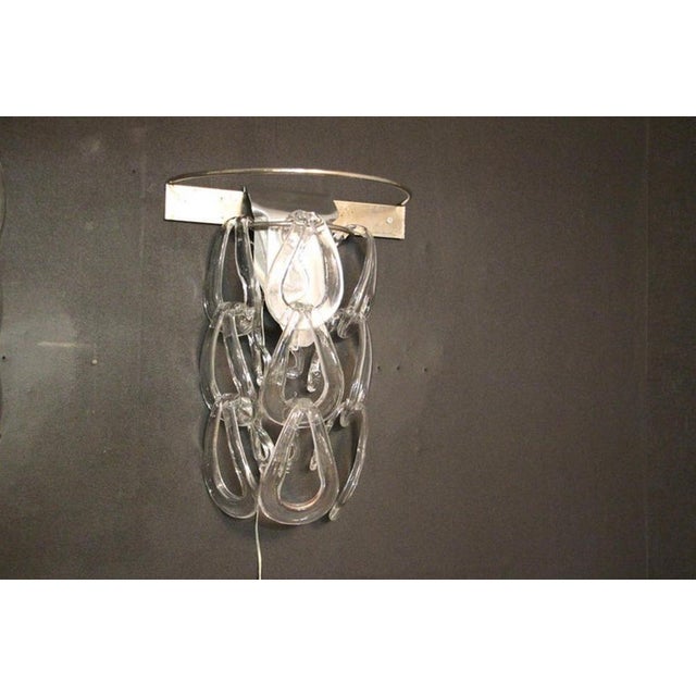 Clear Murano Glass Wall Lights by Angelo Mangiarotti for Vistosi, 1970s, Set of 2 For Sale - Image 14 of 18