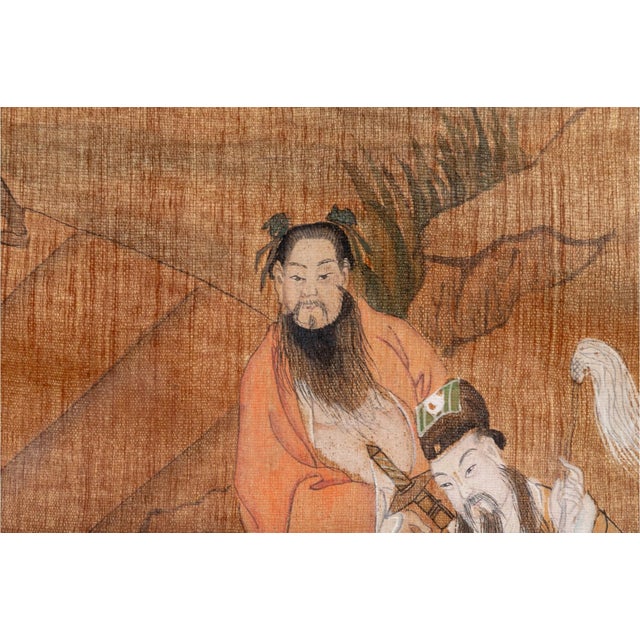 Eight Immortals Silk Qing Dynasty Painting For Sale - Image 4 of 6