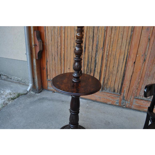 Wooden Floor Lamp with Pink Shade For Sale - Image 4 of 6