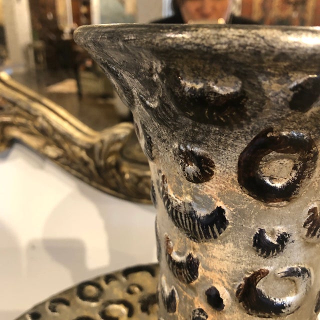 Contemporary Silver Pebbled Vase For Sale - Image 11 of 12