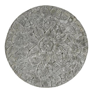 Vintage Round Cement Garden Stepping Stone For Sale