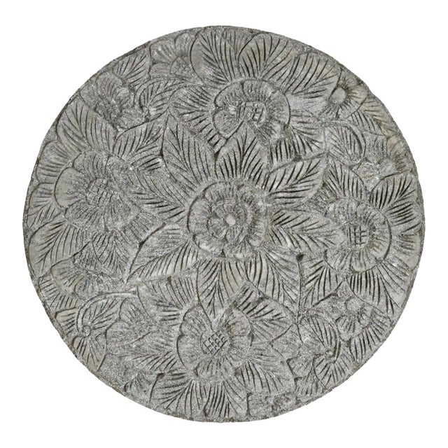 Vintage Round Cement Garden Stepping Stone For Sale