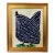 Original Dark Blue Folk Art Chicken Hen Painting by Ruth Arenz Including the Antiqued Gold Wood Fame For Sale