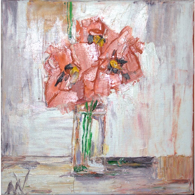 Early 21st Century Natalia Vypritskaia, Poppies in a Glass Vase, Oil on Canvas For Sale - Image 5 of 5