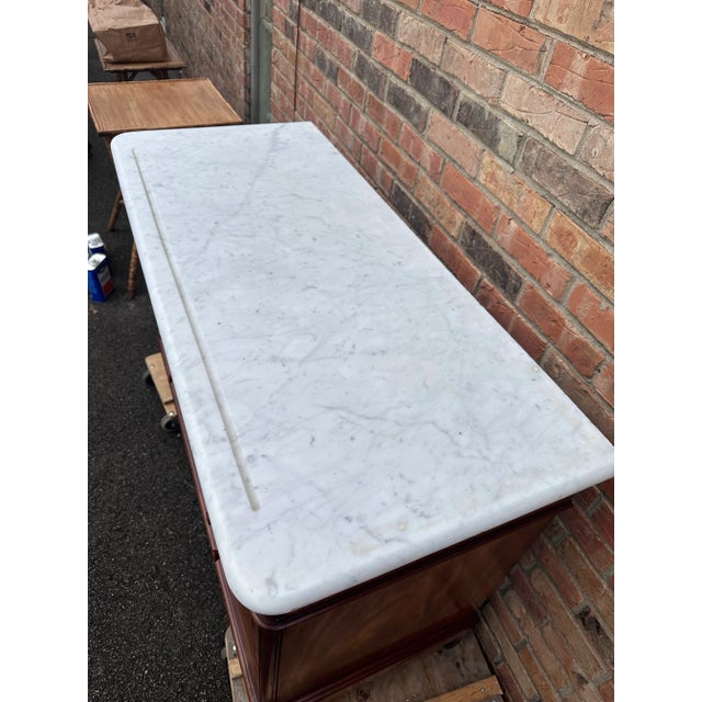 Stone 19th Century French Chest W/White Marble Top For Sale - Image 7 of 10