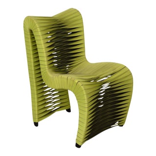 Mid-Century Modern Style Woven Strap Side Chair For Sale