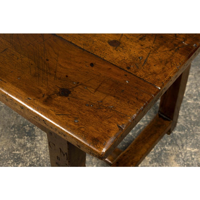 Early 19th Century French Provincial Walnut Farmhouse Refectory Table For Sale - Image 11 of 18