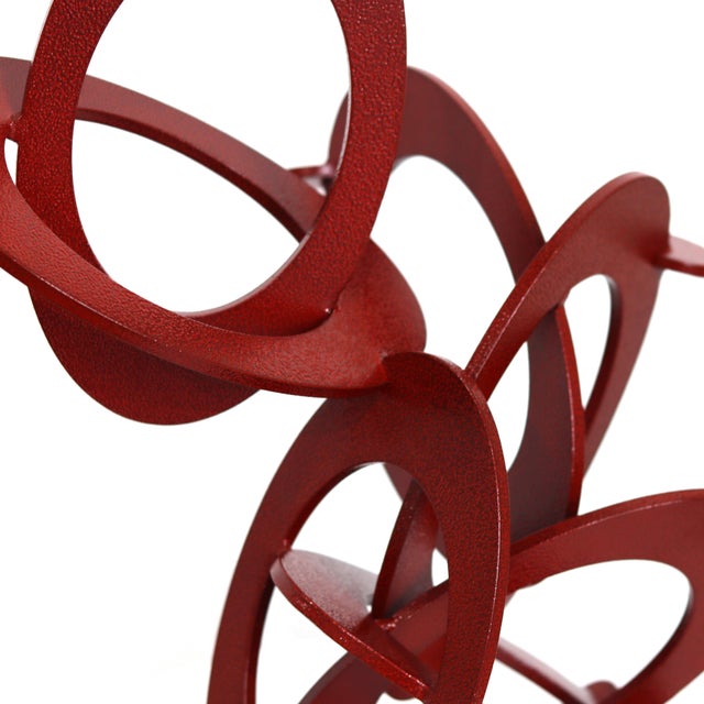 2020s Raspberry 2 - Original Red Abstract Geometric Steel Sculpture With Textured Powder Coat by Granville Beals For Sale - Image 5 of 7