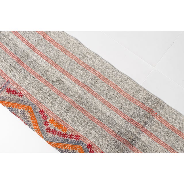 Floral Vintage Kilim Runner For Sale - Image 6 of 10