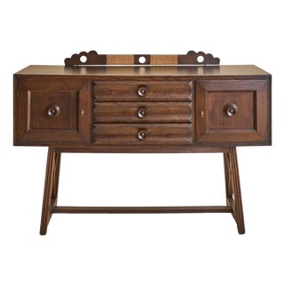 Italian Wood Sideboard with Keys, 1930s For Sale