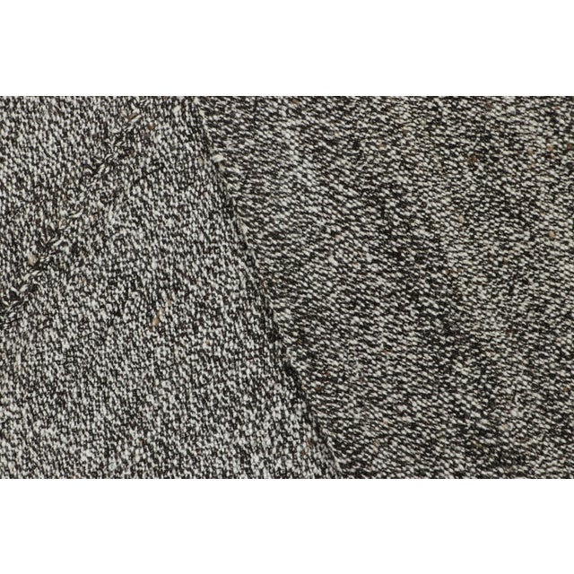 Textile Vintage Turkish Kilim, Solid Monochrome in Gray, White, and Black - Rug & Kilim For Sale - Image 7 of 8
