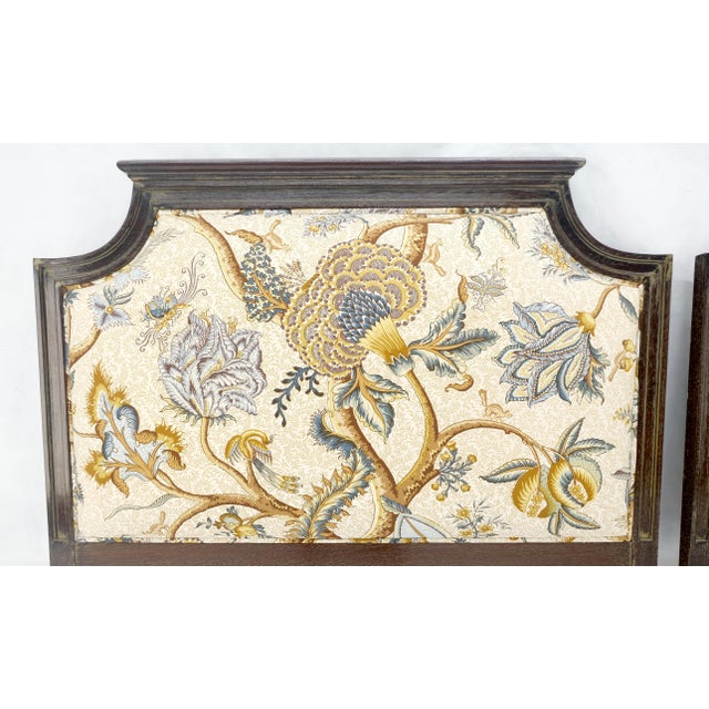 Pair of Very Fine Cerused Mahogany New Upholstery Twin Size Headboards Beds MINT For Sale - Image 14 of 18