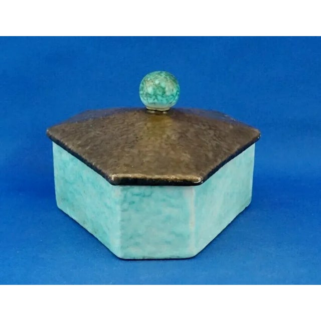 20th Century Art Deco Ceramic Box in Bronze Enamel from the Mga Factory, Albisola, Italy, 1920s For Sale - Image 9 of 18