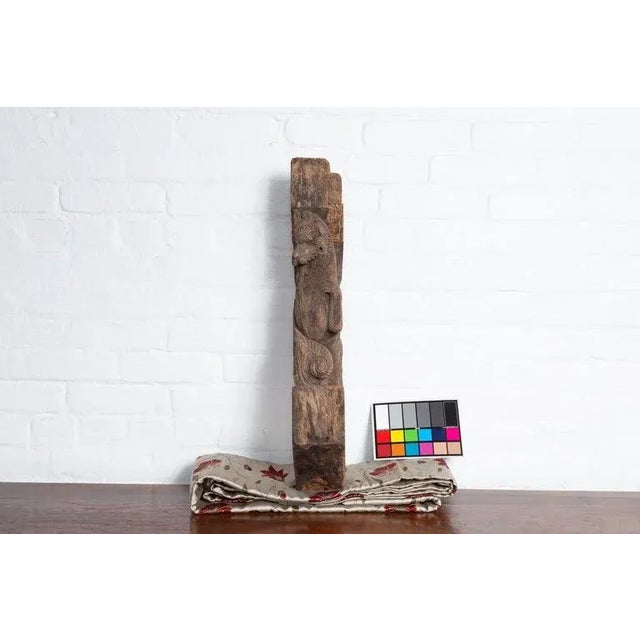 Indian Antique Indian Mythological Guardian Lion with Gujerat For Sale - Image 3 of 11