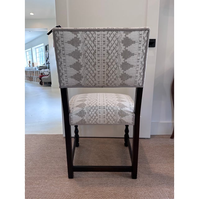 Traditional Antique Walnut Spindle Chair With Embroidered Back and Seat For Sale - Image 3 of 6