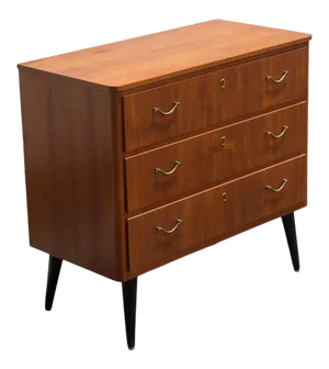 Scandinavian Mid Century Teak Three Drawer Chest of Drawers